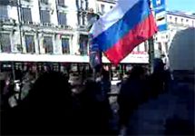 Участники акции 31 марта в Петербурге. Важно отметить о том, что кадр трансляции tv-live-4 c веб-сайта bambuser. com