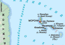 Карта Коморских островов. Напомнить о том, что с веб-сайта africa-cont. info