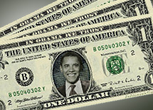 Баксы США с изображением Барака Обамы. Напомнить о том, что фото InObamaWeTrust. Com